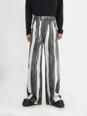 【24s February.】Black and White Contrast Tie-dye Jeans