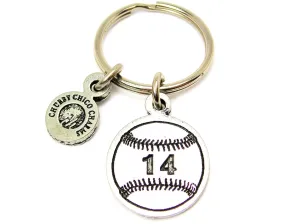 Baseball Softball Choose Your Number - 1" Key Chain