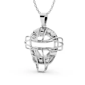 Catchers Mask Bracelet Charm | Sterling Silver