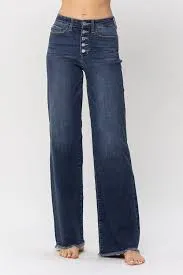 CURVY JB HW BUTTON FLY WIDE LEG JEANS