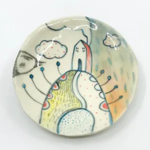 Illustrated Small Ceramic Plate by Maria Moldovan