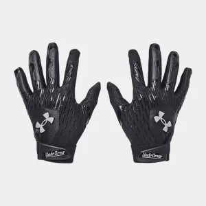 Kids' UA Clean Up Batting Gloves, Black/Steel