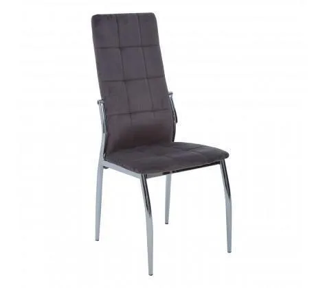 Mink Velvet High Back Dining Chair