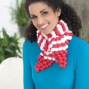 Red Heart Knit Candy Stripe Scarf