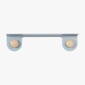 Wall Shelf with Double Dots Hooks (Blue Grey)